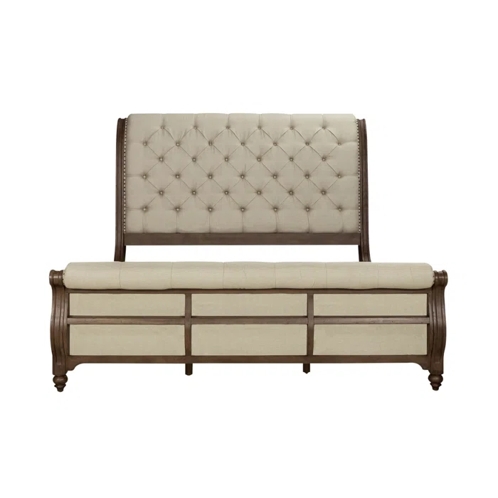 Lark Manor™ Aisja Upholstered and Tufted Sleigh Bed