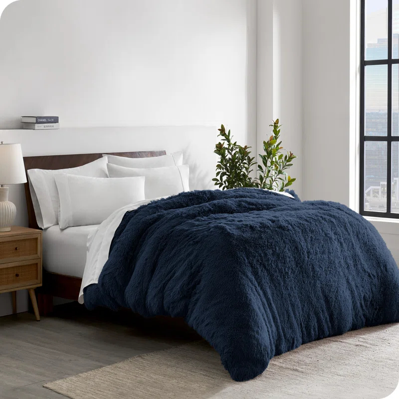 Bare Home Shaggy Fleece Plush Duvet Cover