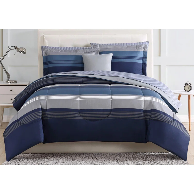 Style 212 Style 212 Carlyle Polyester Channel Striped Comforter Set