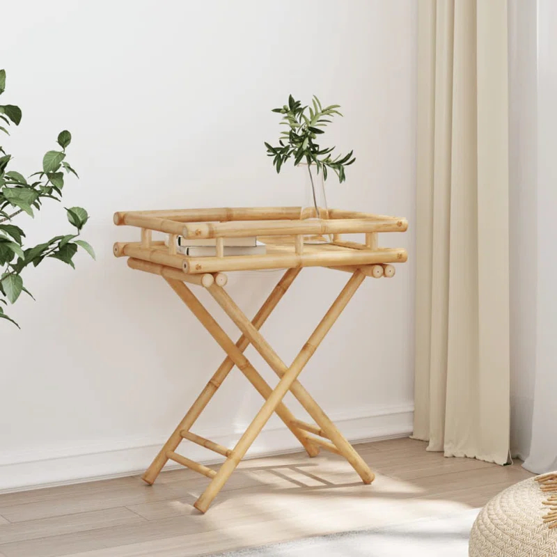 VidaXL Vidaxl Folding Tray Table 23.6"X15.7"X26.8" Bamboo