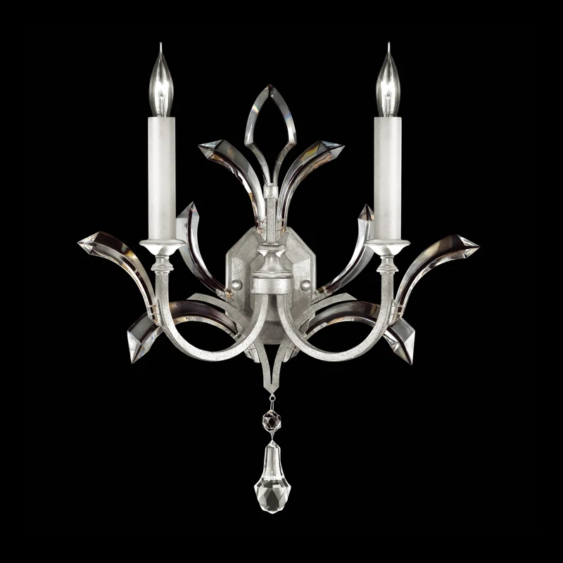 Fine Art Handcrafted Lighting Beveled Arcs Candle Wall Light