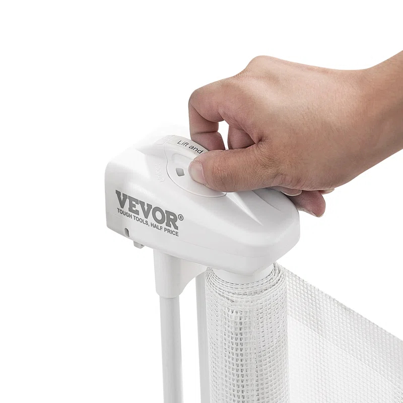 VEVOR VEVOR Retractable Gate Black Plastic Wall Mounted Pet Gate