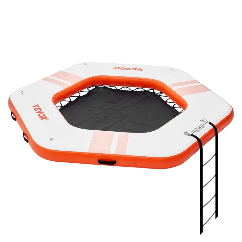 Stellweilan Tessberg 8.5FT Inflatable Dock Platform with 5FT Trampoline Mesh Pool with Portable Bag & Detachable Ladder