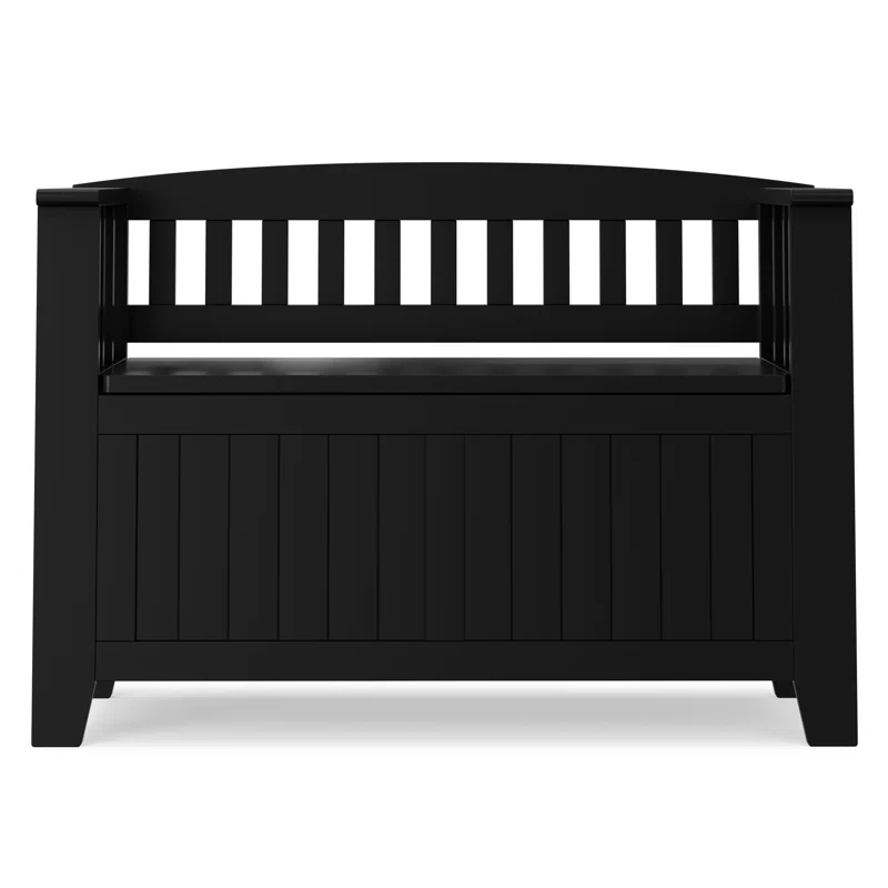 Simpli Home Acadian Solid Wood Entryway Storage Bench with Lift-Top Lid and Dual Compartments