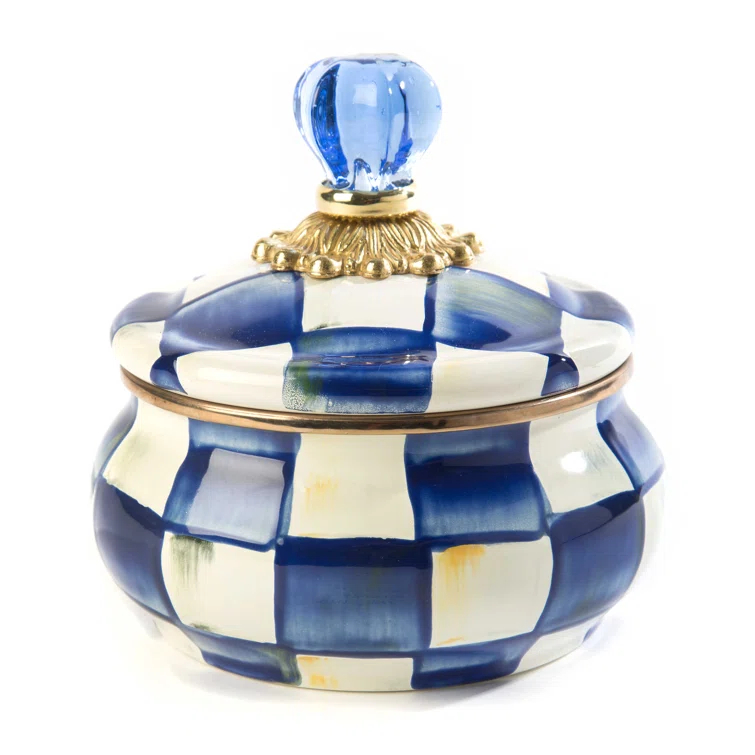 MacKenzie-Childs Royal Check® Squashed Pot