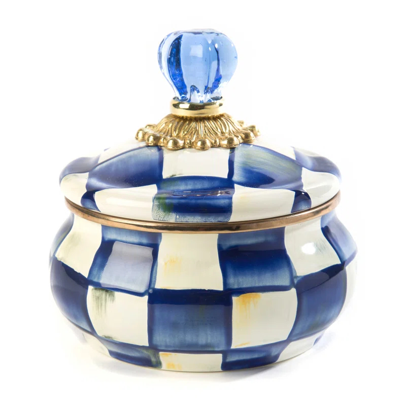 MacKenzie-Childs Royal Check® Squashed Pot
