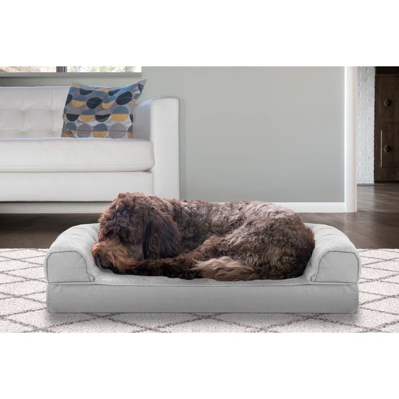 FurHaven Quilted Orthopedic Bolster Sofa Pet Bed