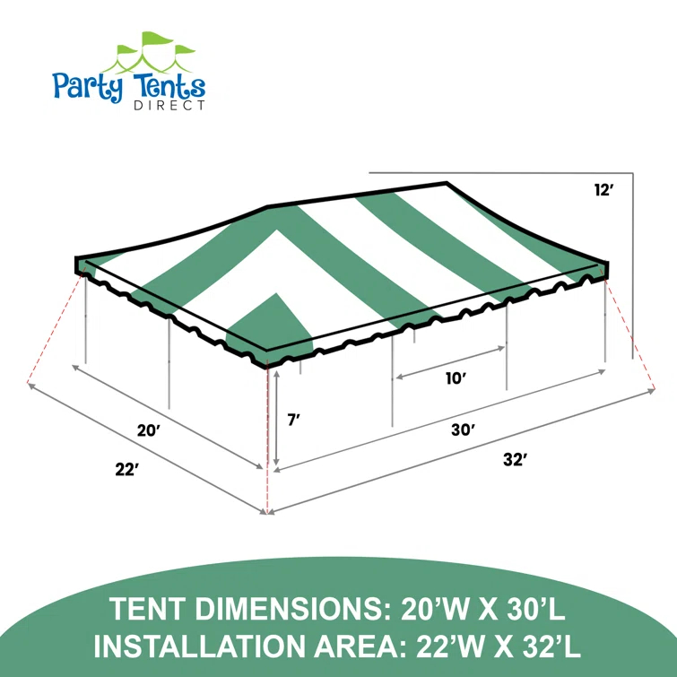 Party Tents Direct 20' x 20' Weekender Party Frame Tent, Blue | Wayfair