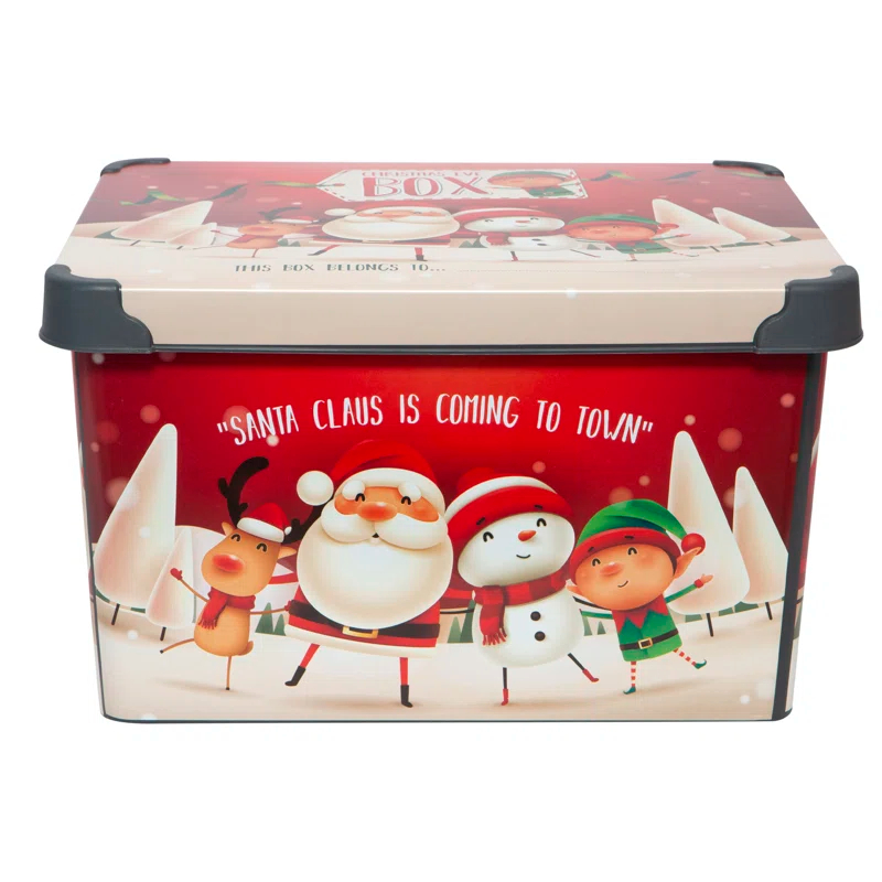 Simplify Santa Clause is Coming to Town Design Plastic Storage Tote