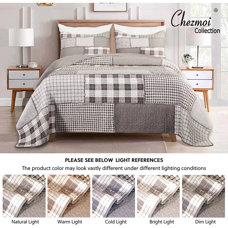 Chezmoi Collection Cotton Patchwork Quilt Set
