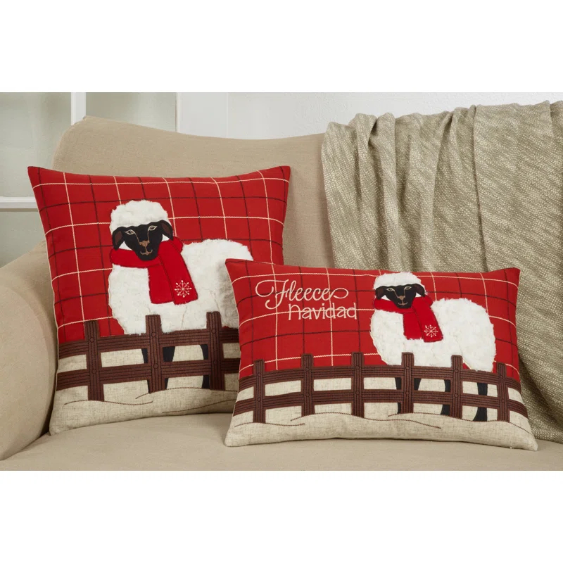 Sheep Plaid Pillow Cover