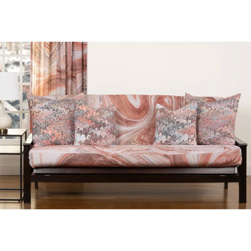 THE ART OF MARBLING Polyester Box Cushion Futon Slipcover