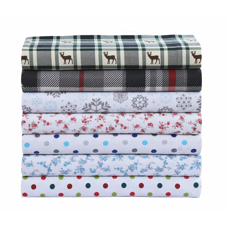 Feather & Stitch NY Flannel Plaid Sheet Set