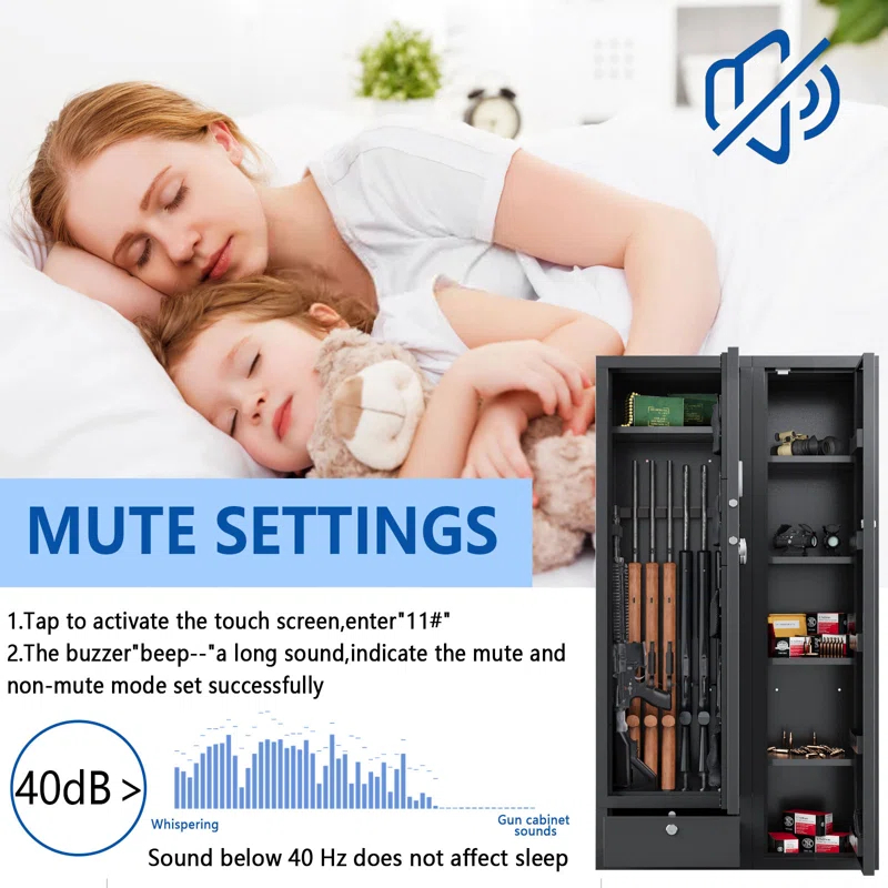 Kaer Kaer 15-20 Gun Safe,gun Safes For Home Rifle And Pistols,large Gun Safes For Home And Shotgun, Large Gun Safes For Home And Shotgun, Quick Access Shotguns Rifle Cabinet,with Drawer And Removable Shelf