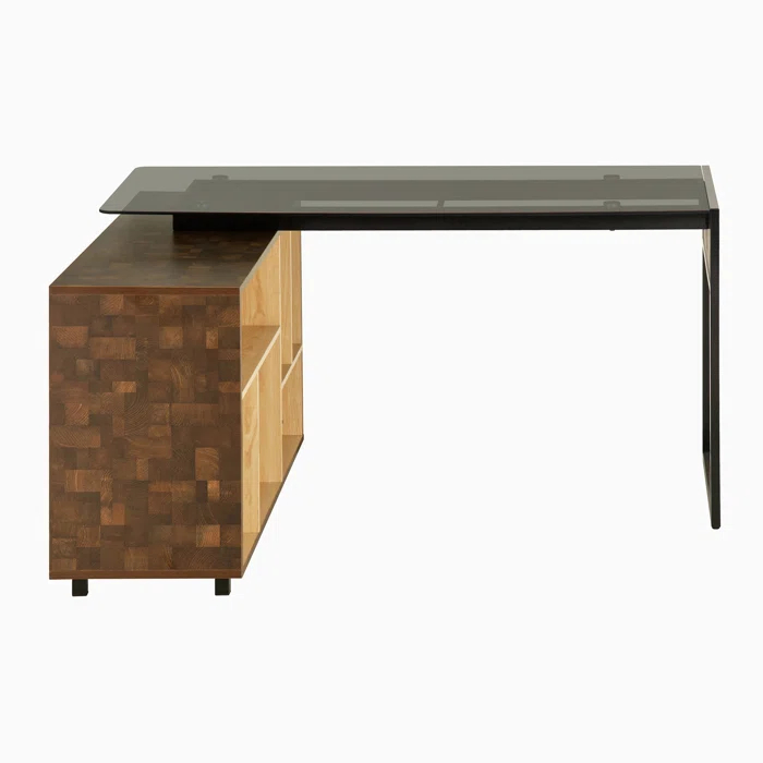 17 Stories L-Shape Corner Desk with Multiple Storage