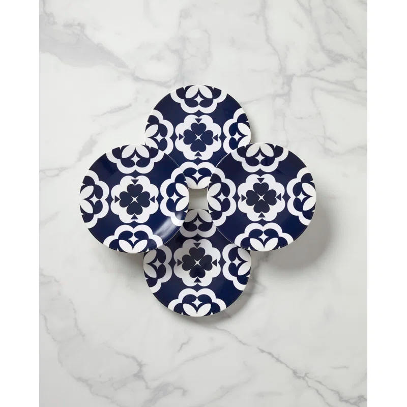 kate spade new york Elegant Geo 9.25'' Porcelain China Dinner Plate (Set of 4)