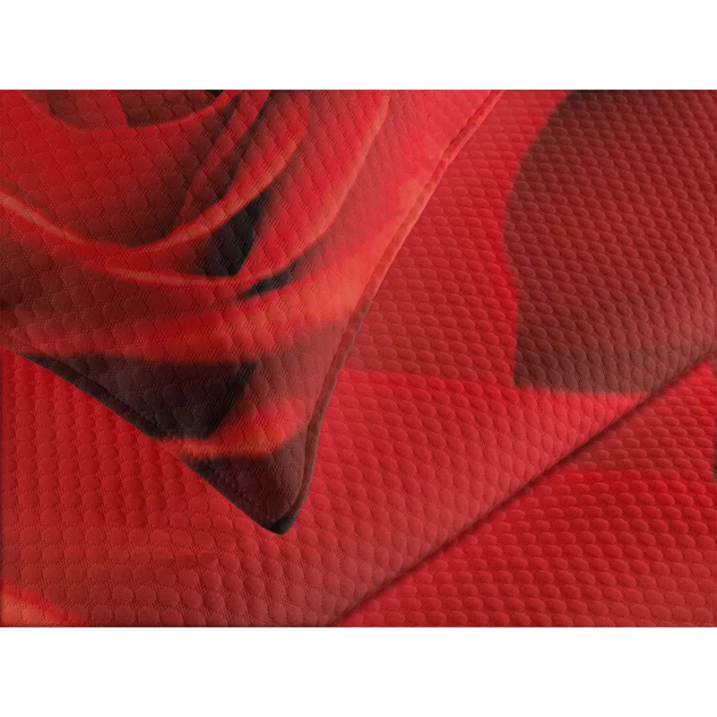 Ambesonne Rose Bedspread Natural Beauty Red Blossom Vermilion
