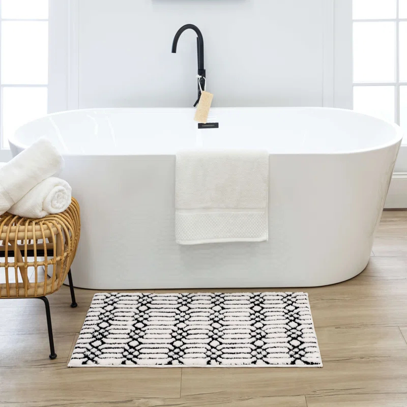Mohawk Home Linkage Casual Geometric Polyester Machine Washable Knitted Bath Mat