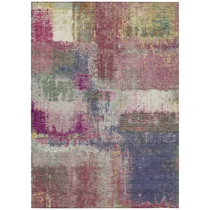 Machine Washable Indoor/Outdoor Chantille ACN1354 Blush Rug