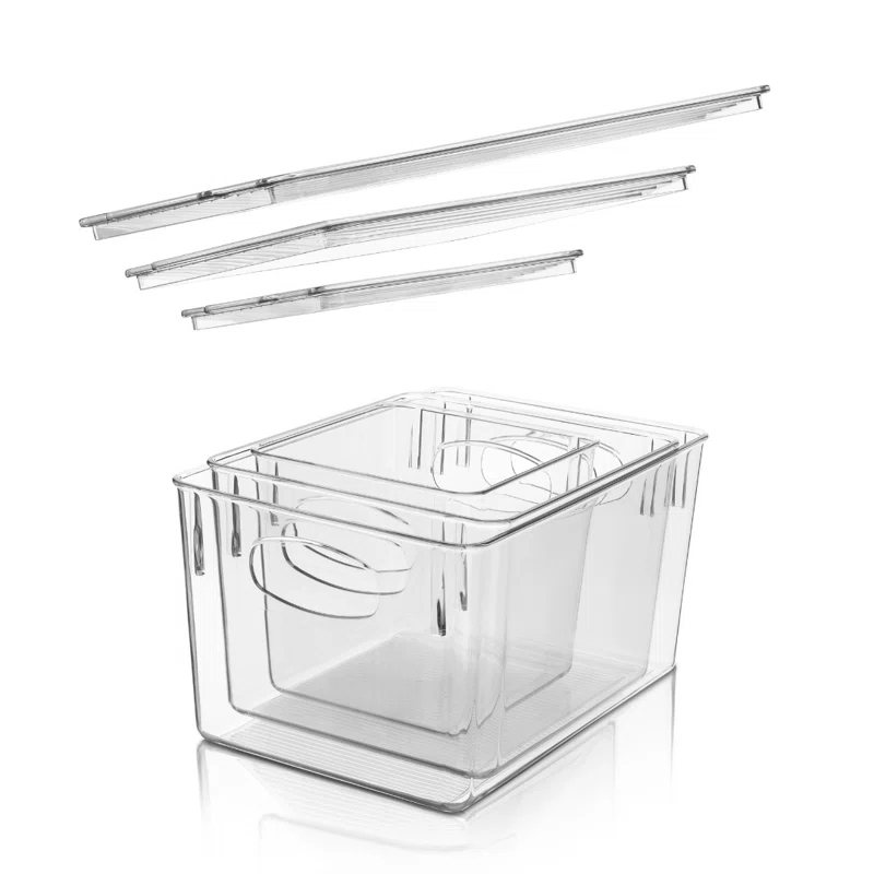 Sorbus Sorbus 3 Piece Variety Pack Clear Acrylic Storage Bins with Handles and Lids