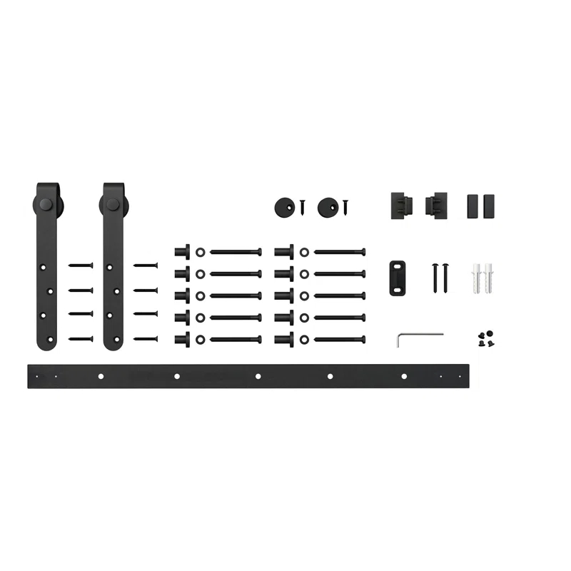 6 ft Solid Steel Mini Sliding Rolling Barn Door Hardware Kit for Single Wood Doors