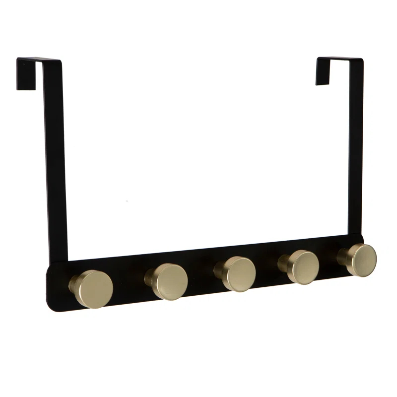 Elle Decor Iron Over-the-Door 5 - Hook Coat Rack