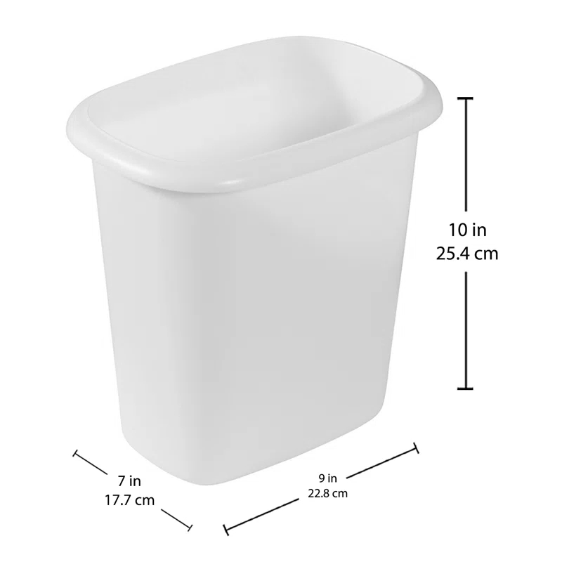 Rubbermaid Commercial Products Plastic Open Waste Basket - 1.5 Gallons (Set of 3)