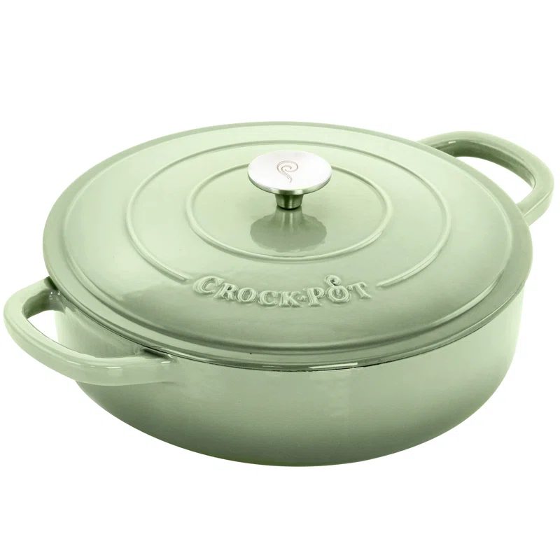 Crock-Pot Artisan 5 qt. Non-Stick Cast Iron Round Braiser with Lid