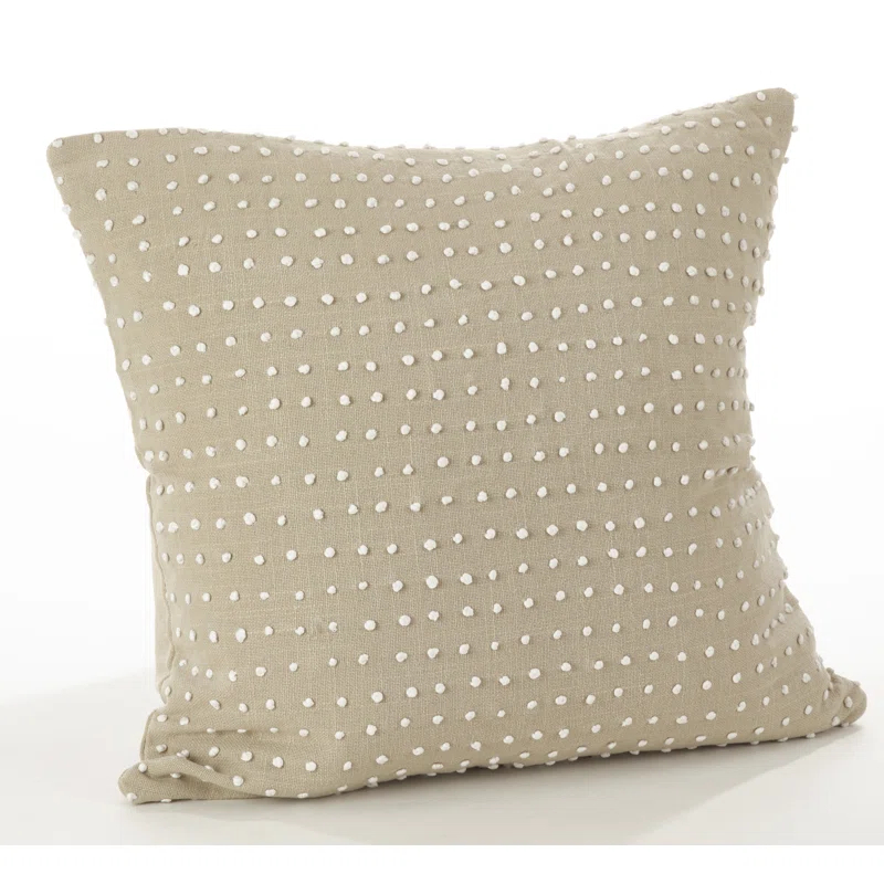 Saro Leilani Collection Embroidered Cotton Reversible Throw Pillow