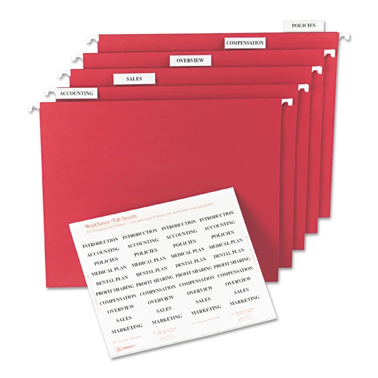 Avery Consumer Products Avery® Laser/Ink Jet Inserts For Hanging File Fold Paper Hanging Files Cabinet