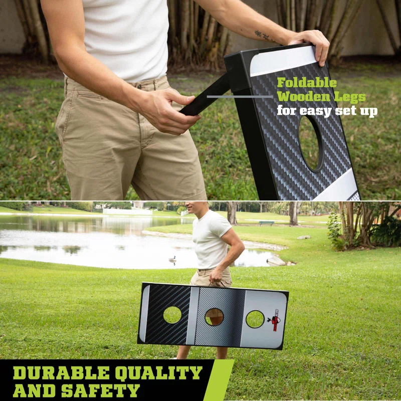 Backyard Hero Backyard Hero 48" Tailgate Combo Bean Bag Toss and Washer Toss Games