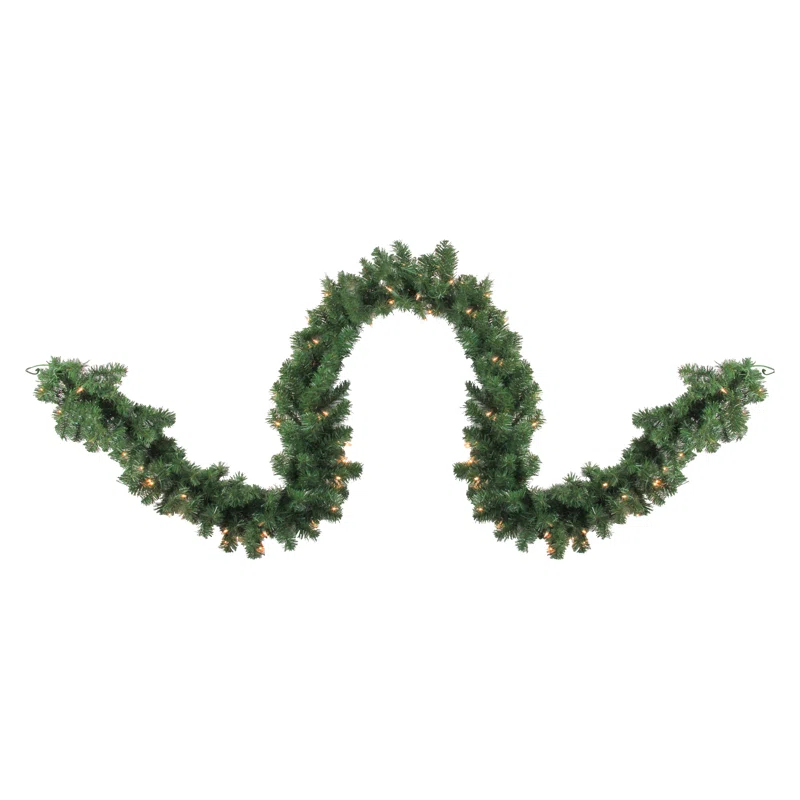 Northlight Seasonal 9' x 10" Pre-Lit Pine Artificial Christmas Garland - Clear Dura-Lit Lights