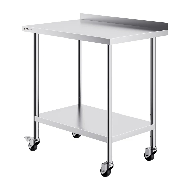 VEVOR VEVOR Stainless Steel 24'' W x 40'' H Adjustable Portable Work Table