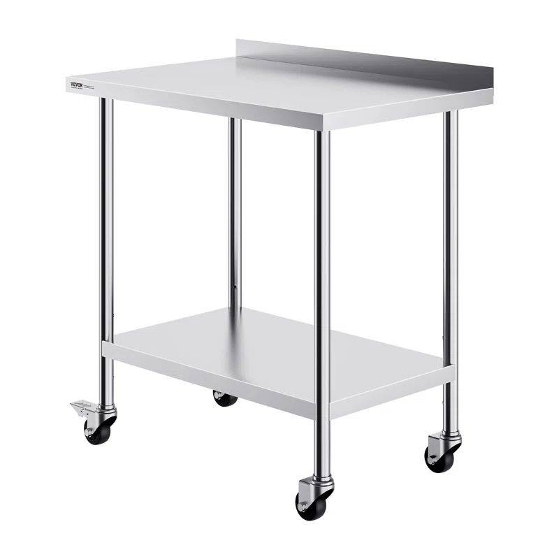 VEVOR VEVOR Stainless Steel 24'' W x 40'' H Adjustable Portable Work Table