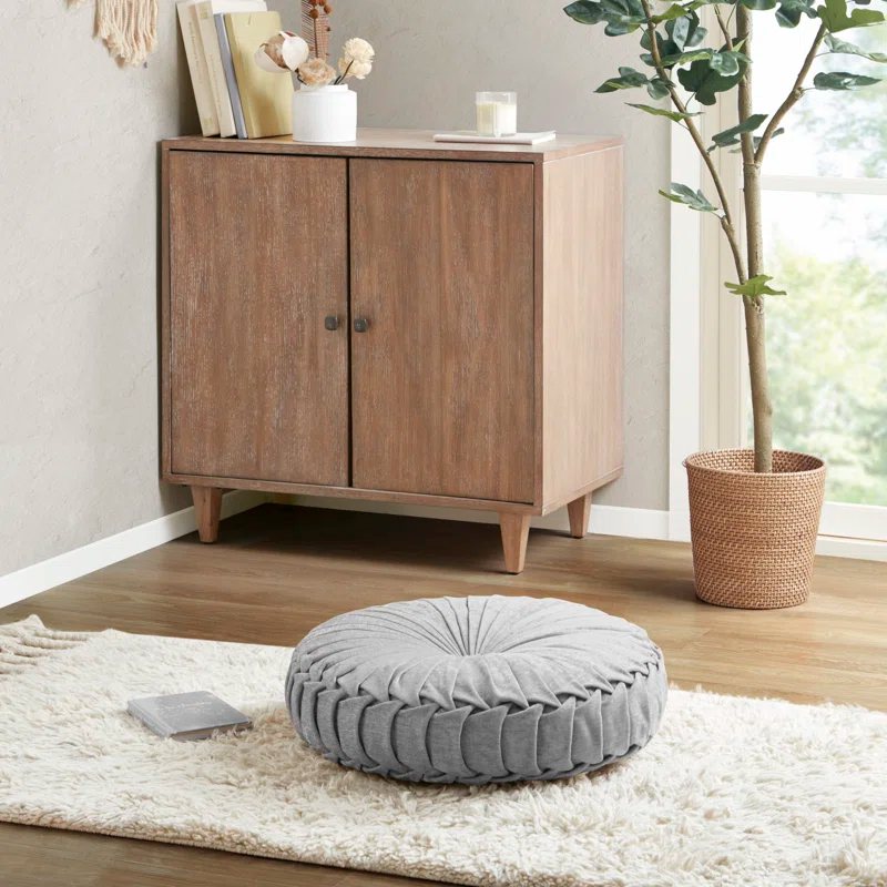 Intelligent Design Loretta Poly Chenille Round Floor Pillow Cushion