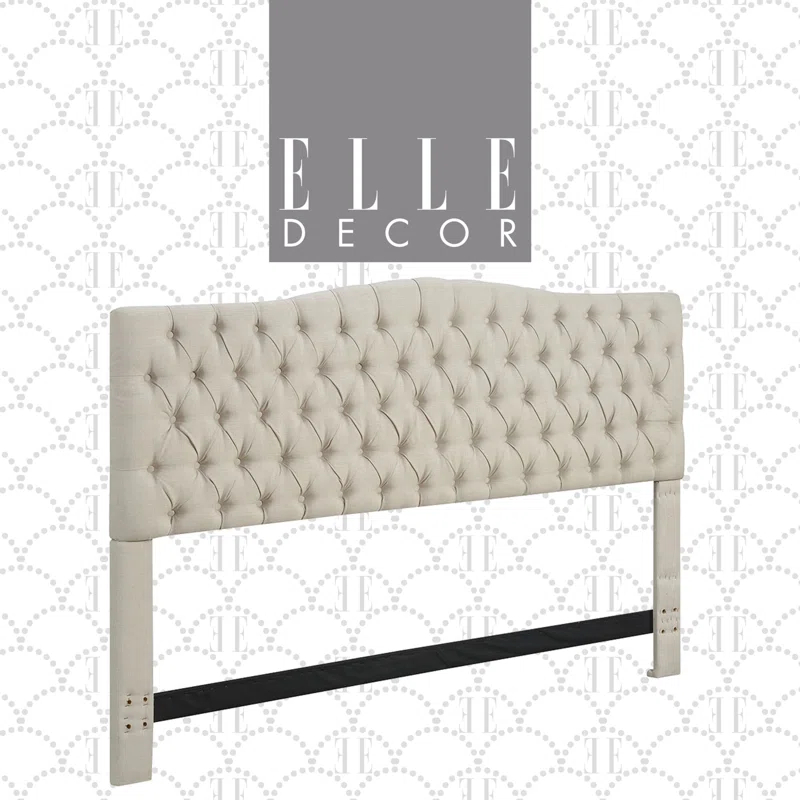 Elle Decor Elle Decor Celeste Tufted Upholstered Padded Headboard with Contemporary Button Tufting