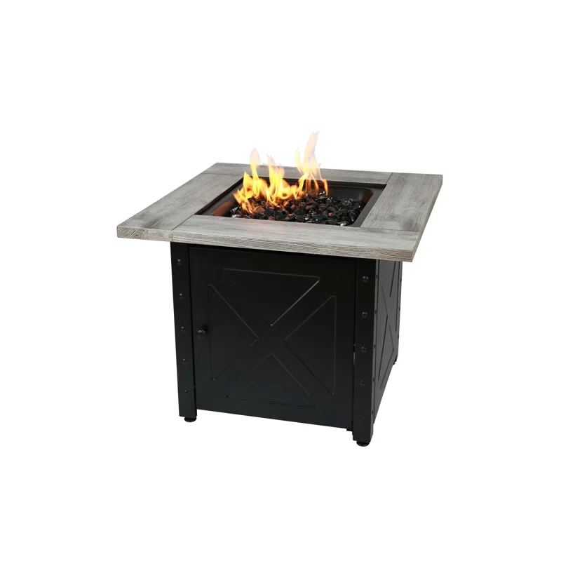 Endless Summer Mason by Endless Summer, 30" Square LP Gas Fire Table with Faux Wood Mantel