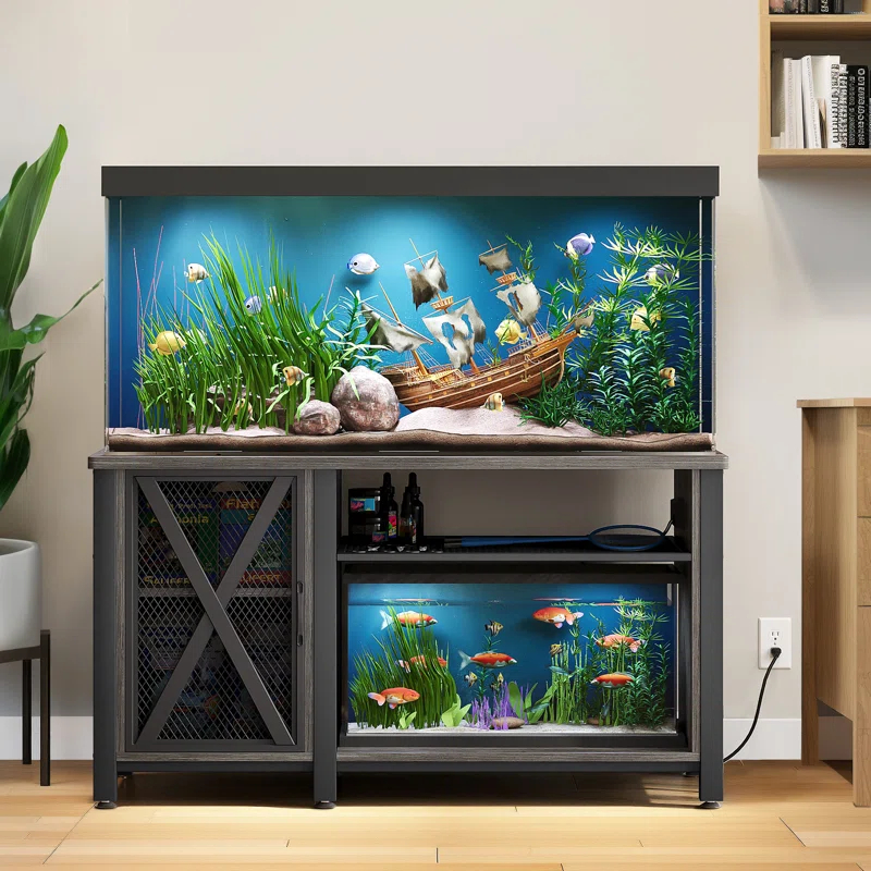 Archie & Oscar™ Chickerell 55-75 Gallon Rectangle Heavy Duty Metal Aquarium Stand with Power Outlets