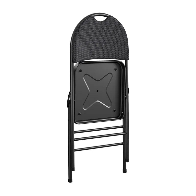 COSCO COSCO Commercial XL Comfort Fabric Padded Metal Folding Chair, Triple Braced (Set of 4)