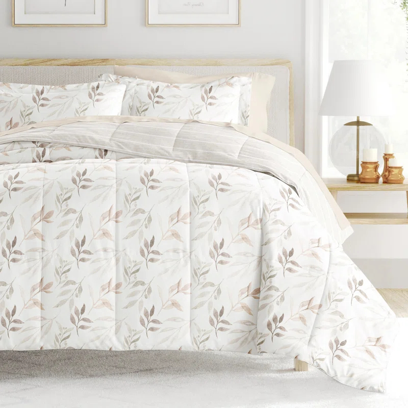 IEnjoy Home 7-Piece Bedding Bundle - Pattern Comforter and Sheet Set