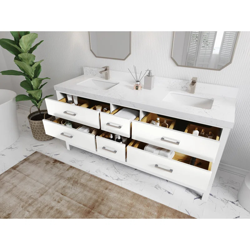 Willow Collections Parker 72'' Double Bathroom Vanity with Top