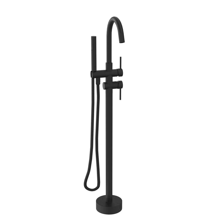PENGFANG WORLDWIDE LLC Double Handle Floor Mounted Tub Filler With Handshower P017MBTF