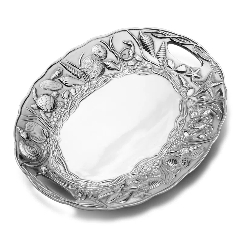 Wilton Armetale Wilton Armetale Coastal Handle Serving Tray, 16-Inch-by-11.75-Inch