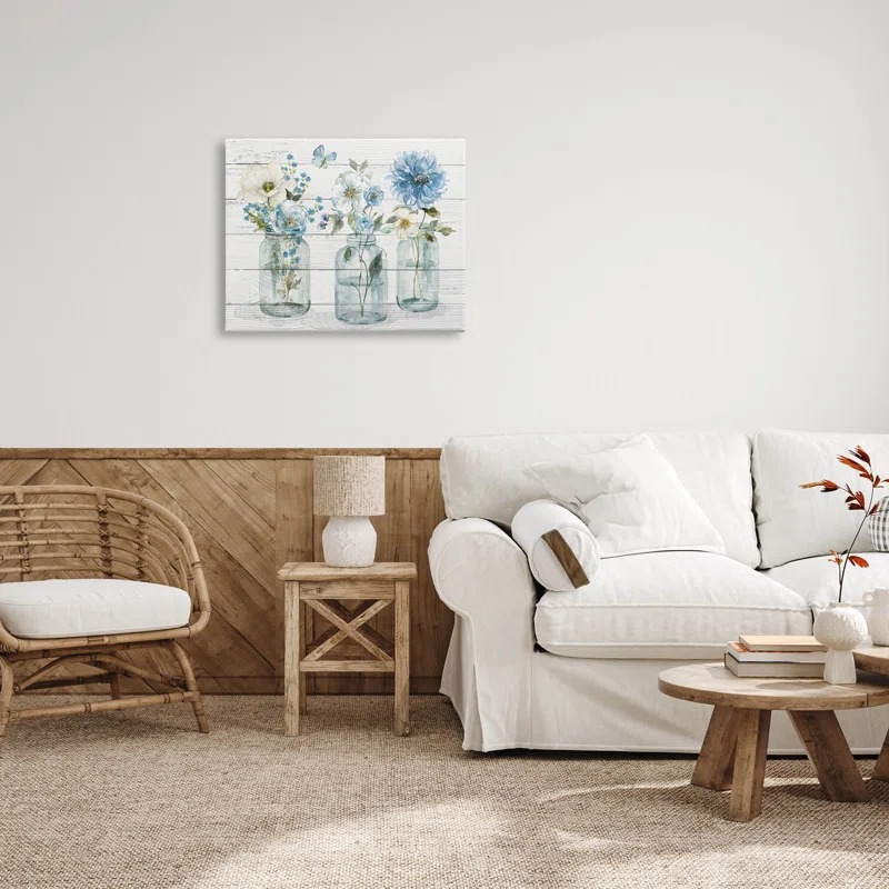 Stupell Industries " Blue Country Jar Bouquets " by Livi Finn