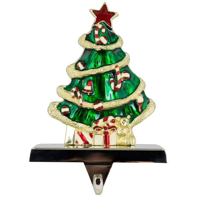 Northlight Seasonal Decorated Christmas Tree Metal Stocking Holder - 6"