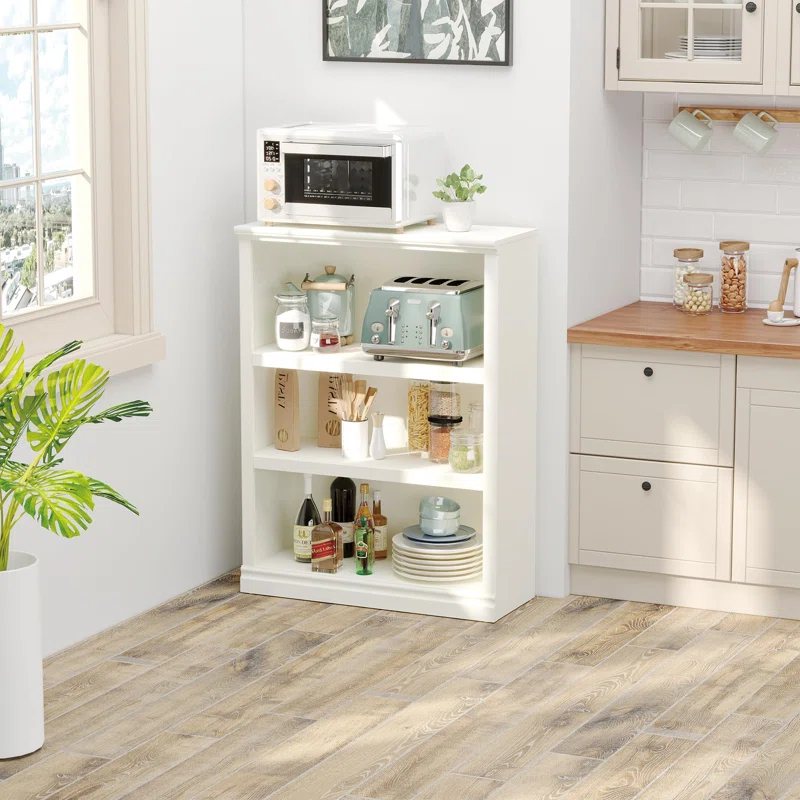 Bookcase, Open Storage Book Cases/Shelves, Floor Standing Indoor Furniture 3 Shelf Book Case For Farmhouse Library Office Bedroom