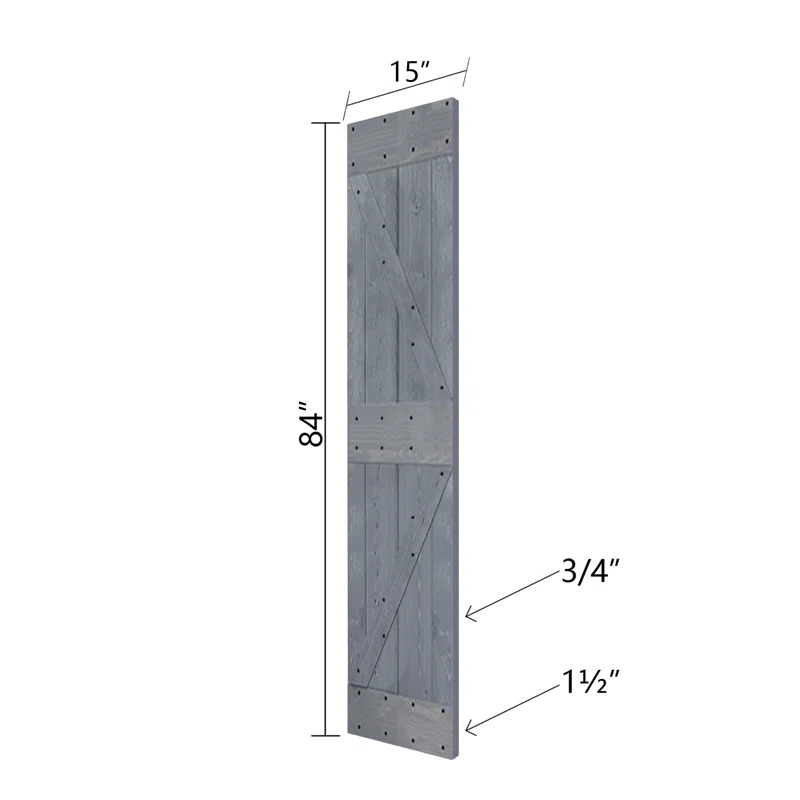 K Style Finished Solid Wood Bi-Fold Double Barn Door With Hardware Kit -Assembly Needed