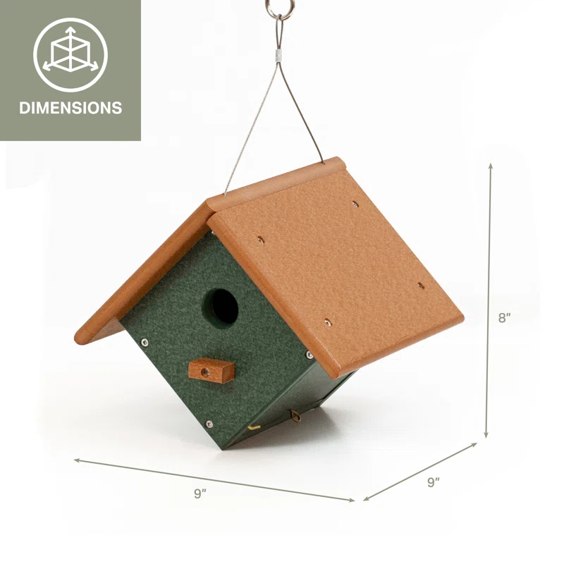 Outdoor Leisure Products 8'' H x 9'' W x 9'' D Hanging No Additional Durability Birdhouse
