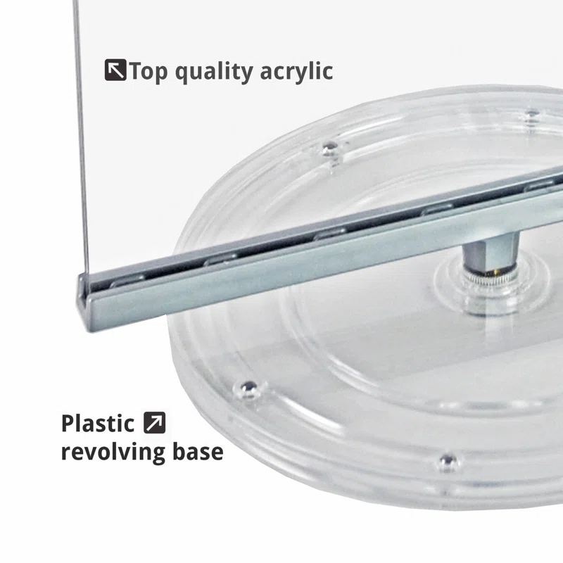 Azar Displays Two Sided Revolving Acrylic Sign Holder: 11"W x 17"H, 2-Pack (Set of 2)