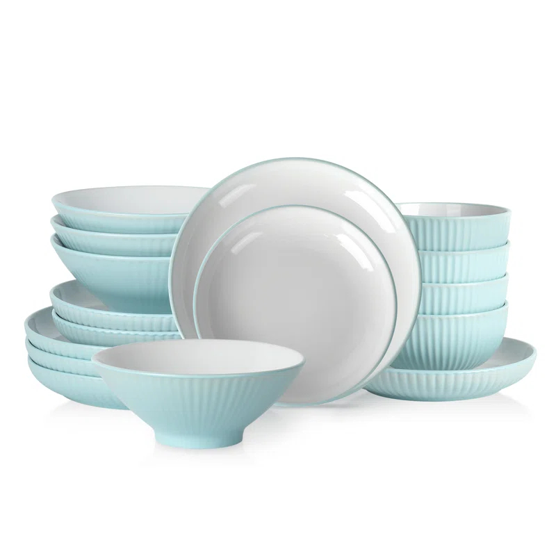 Lustra 16 Piece Stoneware Dinnerware Set - Service for 4